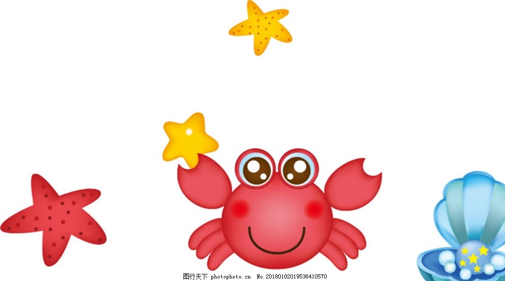 卡通螃蟹图片 其他 文化艺术 图行天下素材网