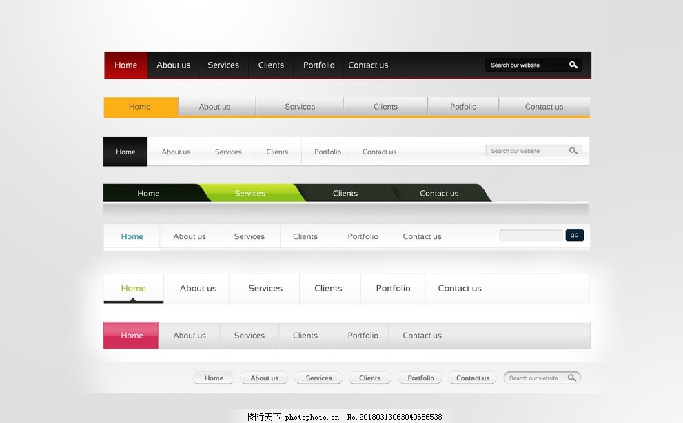 导航栏图片 网页界面模板 界面设计 图行天下素材网